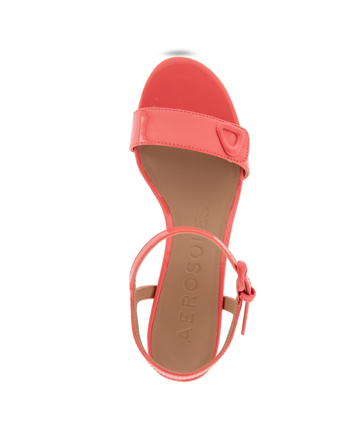 Shop Aerosoles Women's Cairo Round Toe Dress Sandals In Coral Patent Faux Leather
