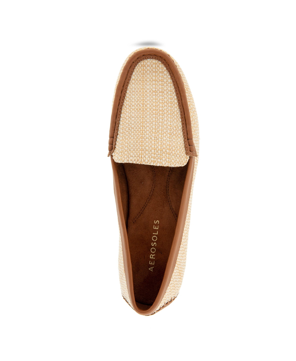 Shop Aerosoles Women's Over-drive Round Toe Loafer Flats In Natural Raffia