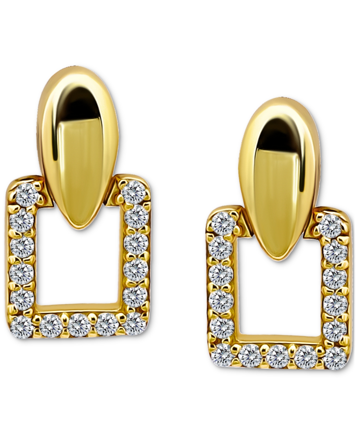 Giani Bernini Cubic Zirconia Square Earrings (3/4 Ct. T.w.) In 18k Gold Over Sterling Silver (also Available In St In Gold