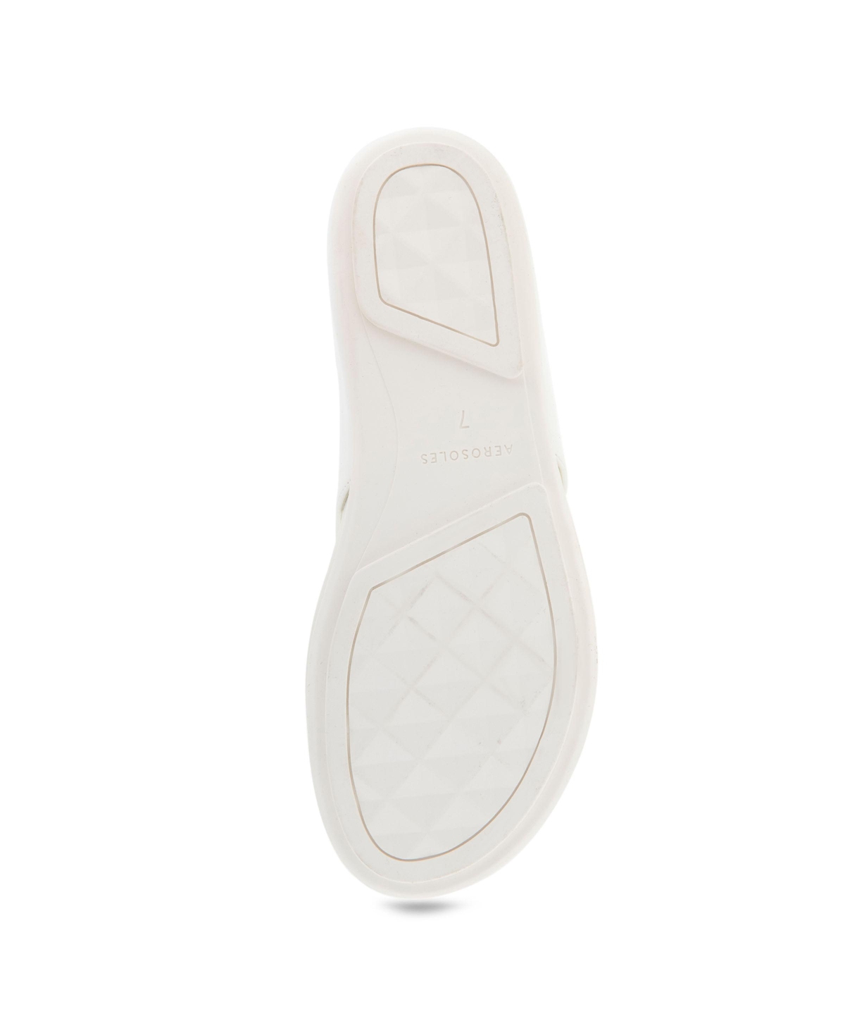 Shop Aerosoles Women's Fisher Round Toe Thong Sandals In White Faux Leather