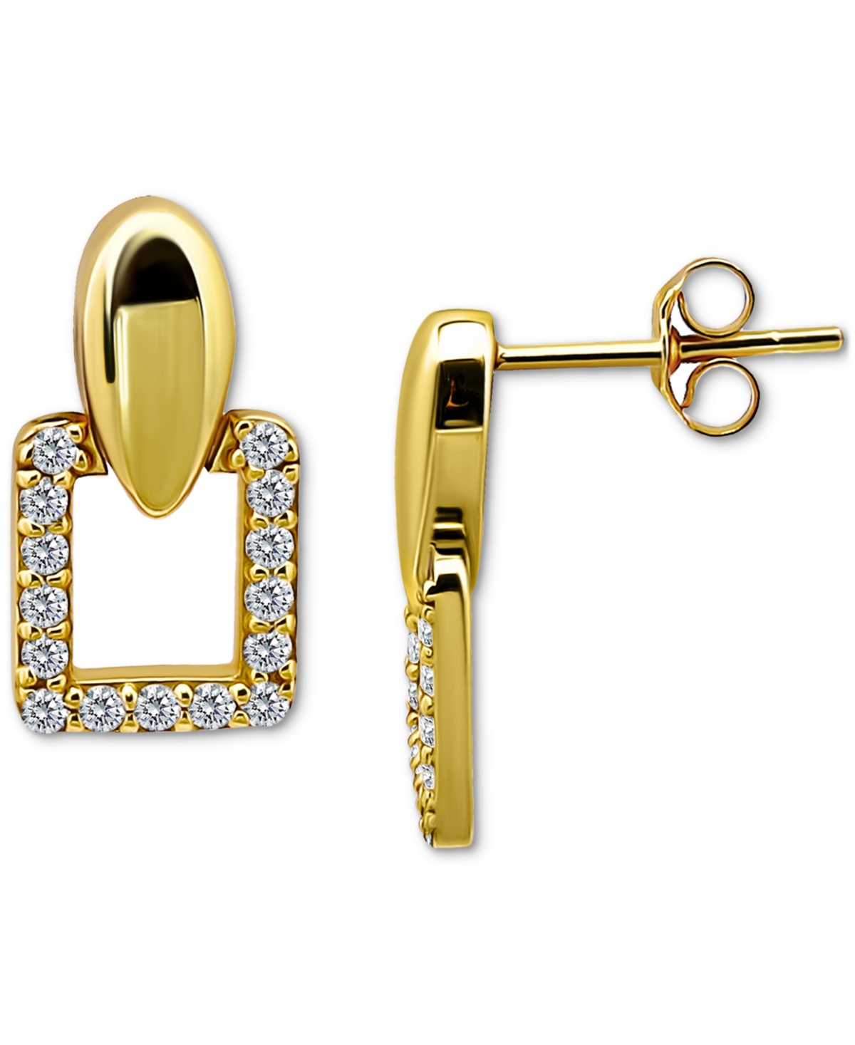 Giani Bernini Cubic Zirconia Square Earrings (3/4 Ct. T.w.) In 18k Gold Over Sterling Silver (also Available In St In Gold