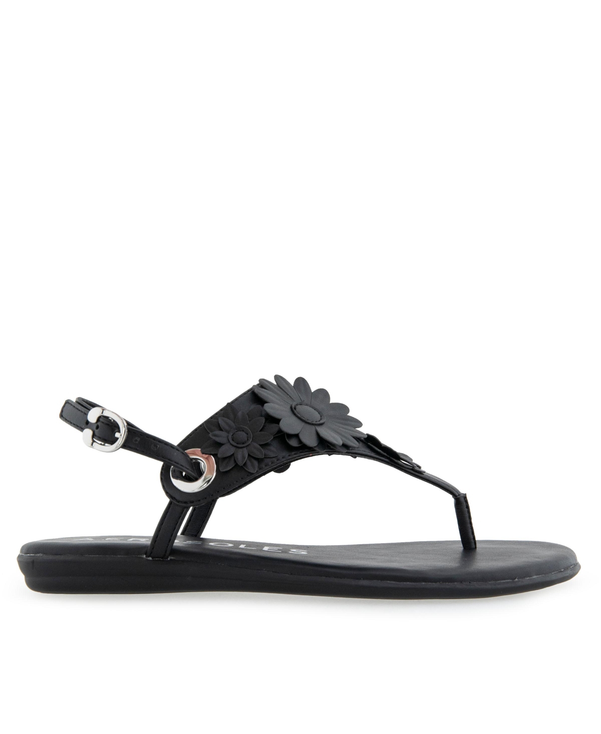 AEROSOLES WOMEN'S CONNIE ROUND TOE FLAT SANDALS 