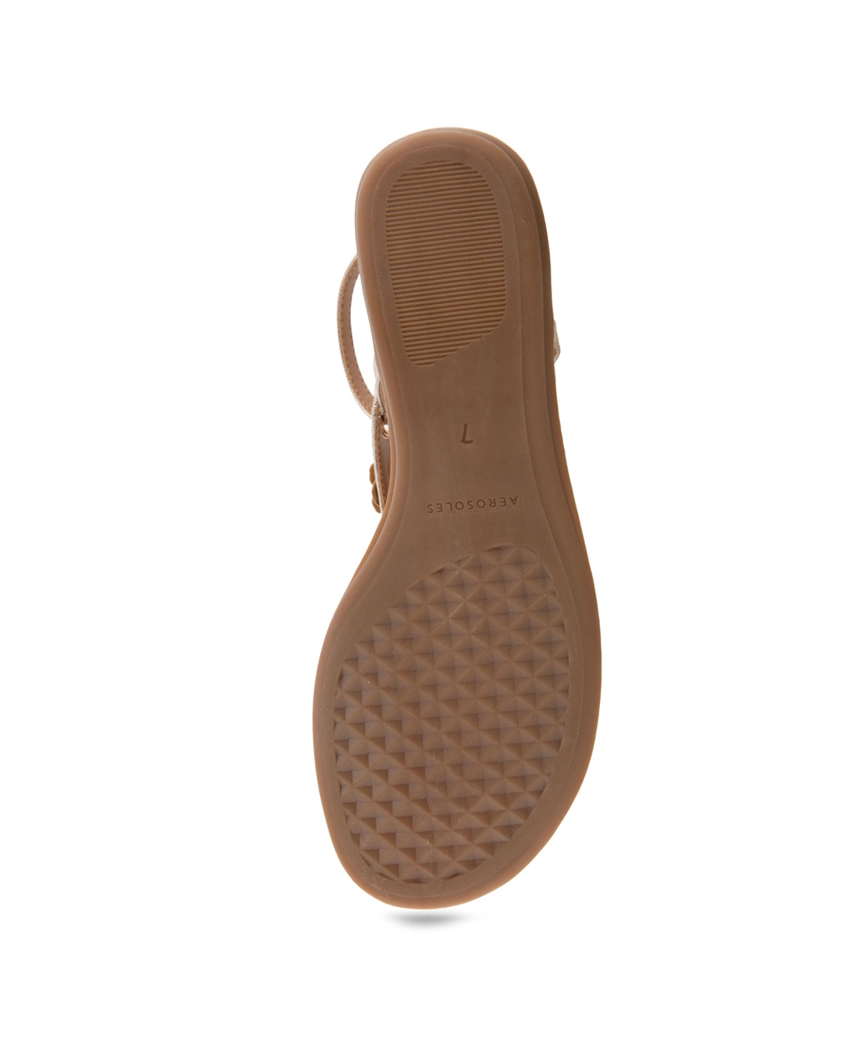 Shop Aerosoles Women's Connie Round Toe Flat Sandals In Gold Metallic Textured Faux Leather