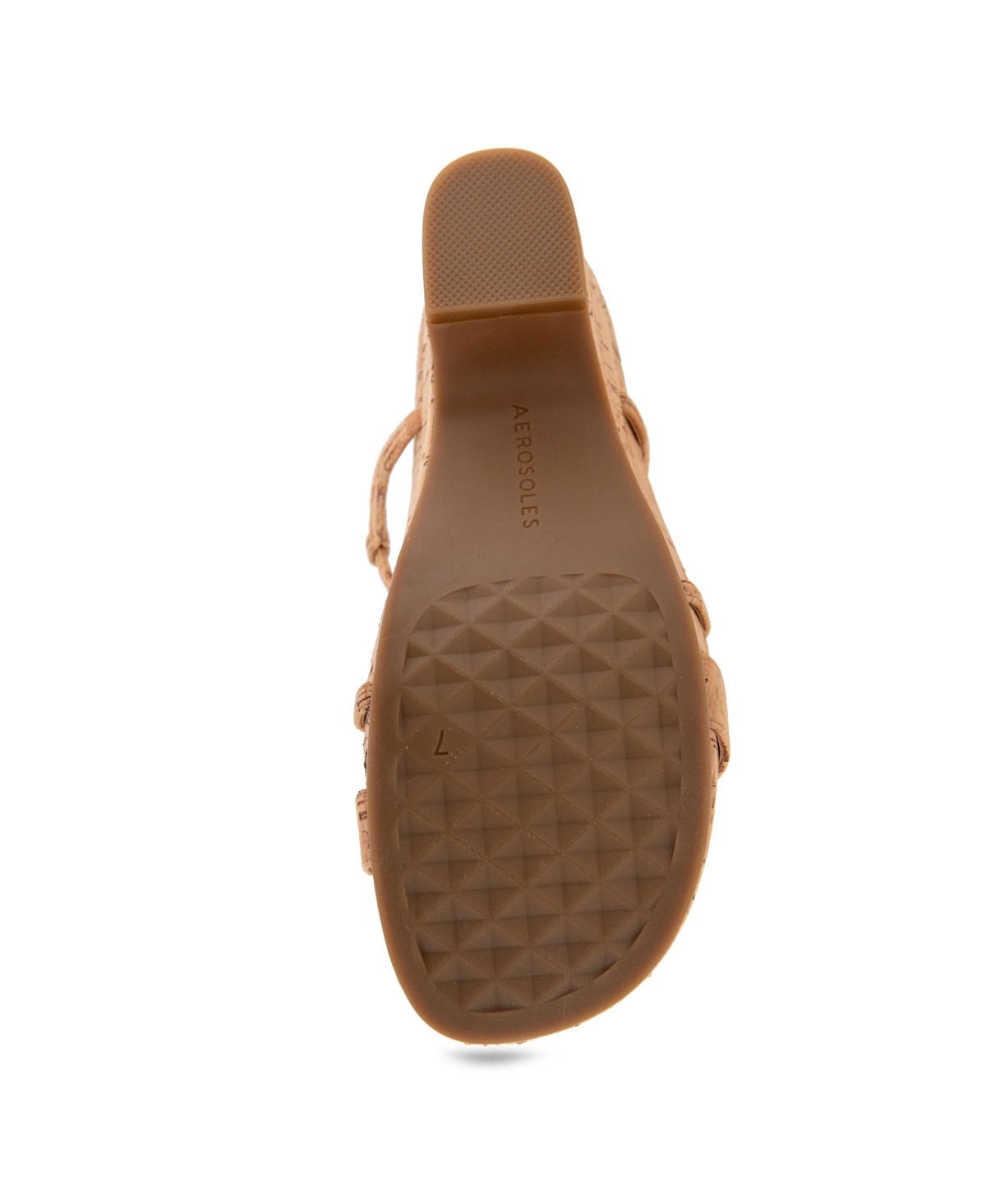 Shop Aerosoles Women's Miles Round Toe Wedge Sandals In Natural Cork