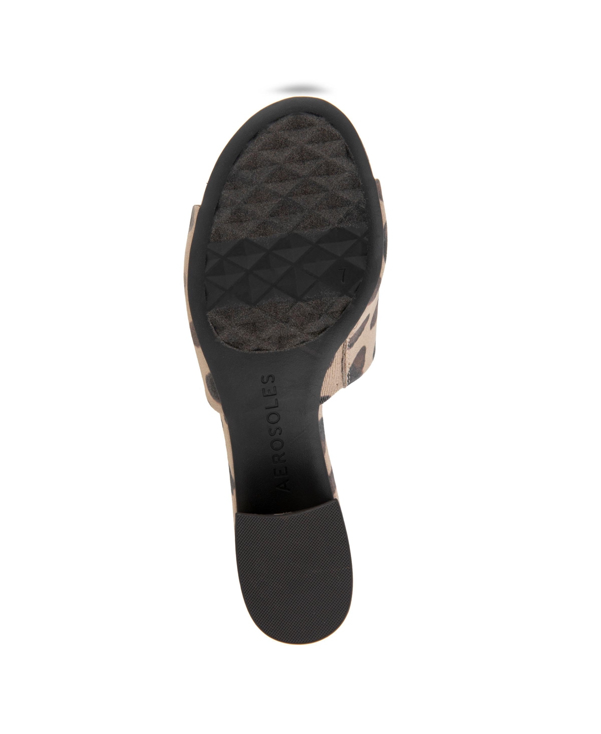 Shop Aerosoles Women's Como Round Toe Slide Sandals In Natural,brown Spotted Faux Suede