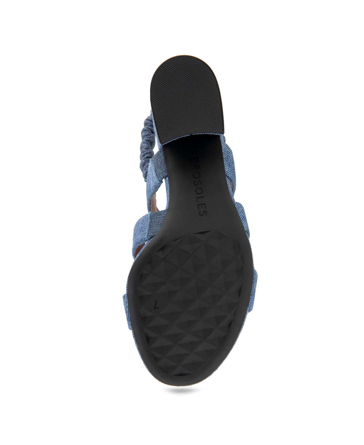 Shop Aerosoles Women's Clarissa Round Toe Slingback Sandals In Blue Jean Suede