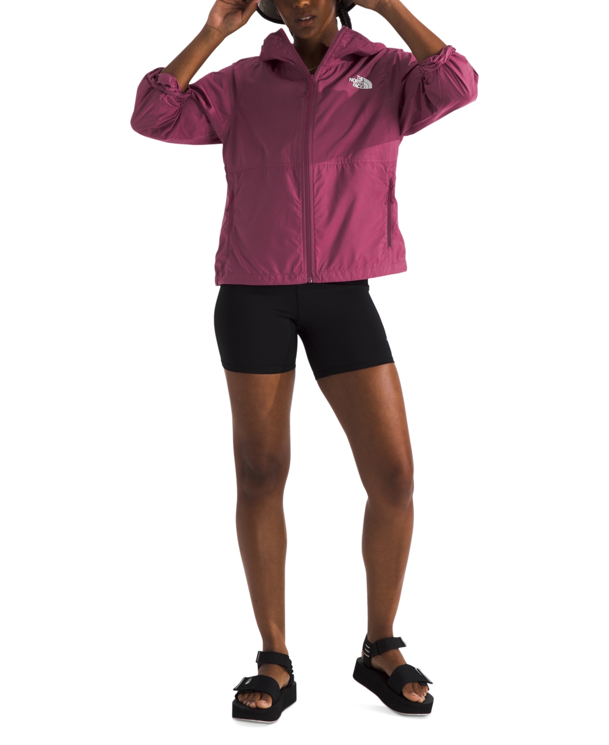 Shop The North Face Women's Tnf Cyclone Wind Jacket In Cyber Berry
