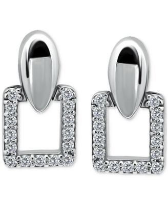 Cubic Zirconia Square Earrings (3/4 ct. t.w.) in 18k Gold over Sterling Silver (Also Available in Sterling Silver)