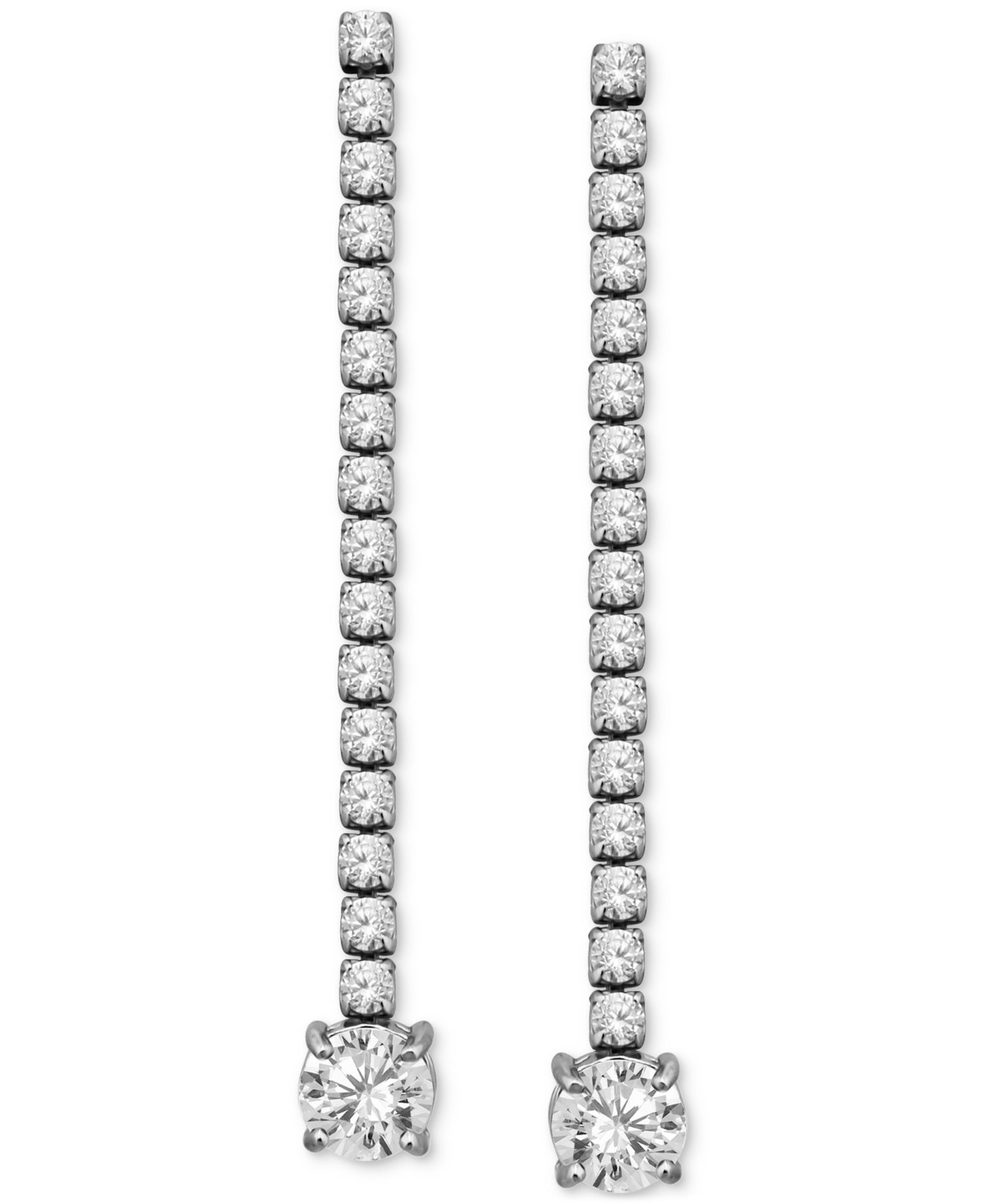 Cubic Zirconia Linear Drop Earrings