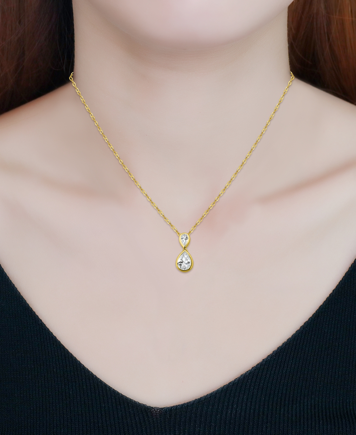 Giani Bernini Cubic Zirconia Pear Pendant Necklace (3-3/4 Ct. T.w.) In Sterling Silver, 16" + 2" Extender In Gold