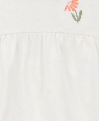 Carter's Baby Girls Cotton Flutter-Sleeve Bodysuit & Floral-Print Pants, 2 Piece Set