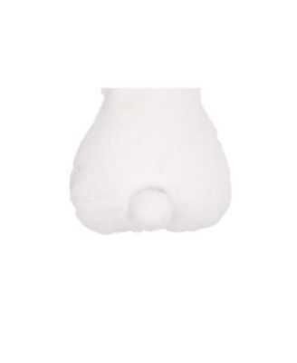 Easter Spring Themed Bunny Rabbit Cotton Tail Shaped Small/Petite Accent Pillow, 10" x 18"