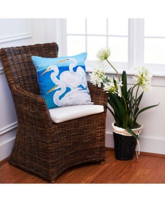 Egret Trio Throw Indoor/Outdoor Accent Pillow