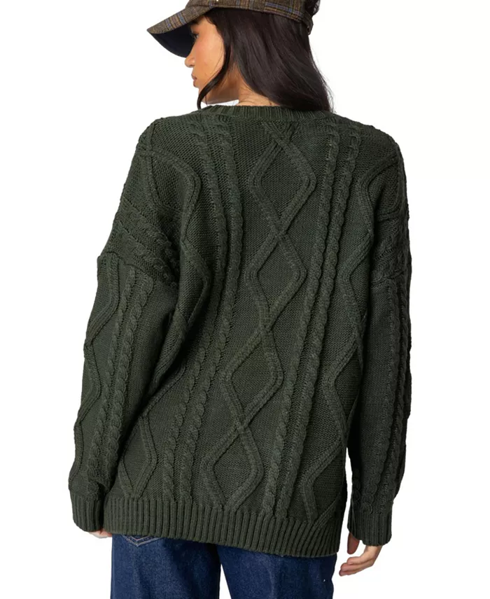 Women's Kennedy oversized cable knit sweater - thumbnail 10