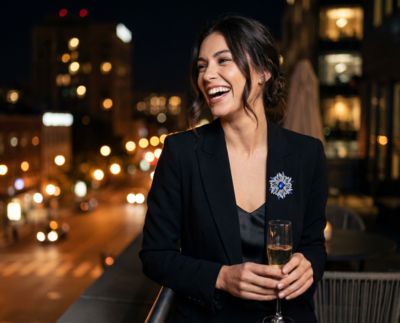 Gemstone Crystal Flower Art Deco Brooch Pin Scarves