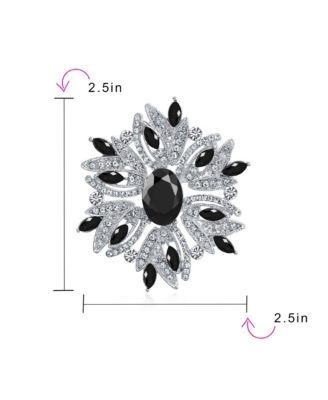 Gemstone Crystal Flower Art Deco Brooch Pin Scarves