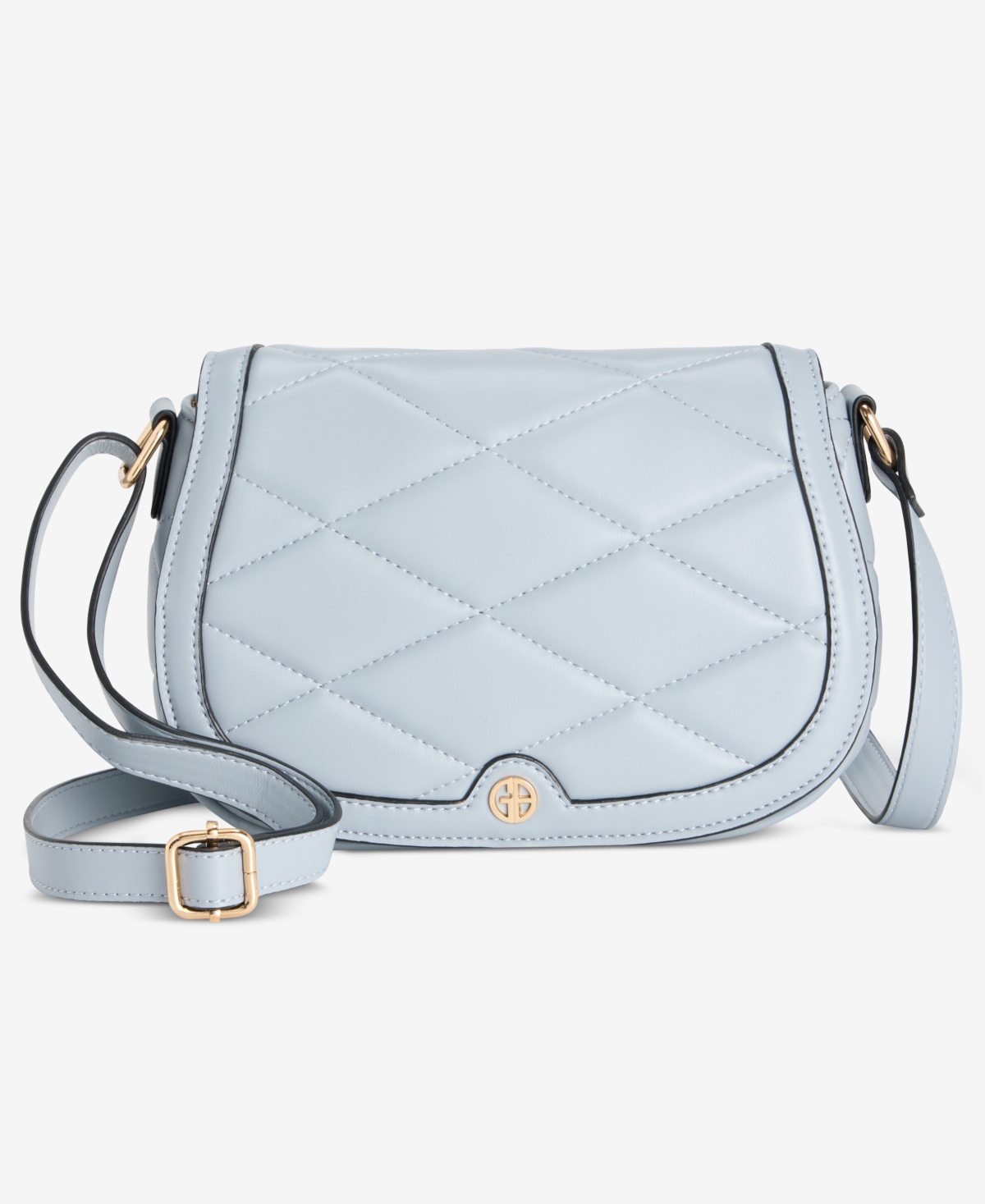 Small Quilted Saddle Crossbody, Exclusively at Macy's - Chambray
