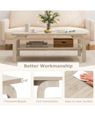 Accent Rectangular Coffee Table for Living Room