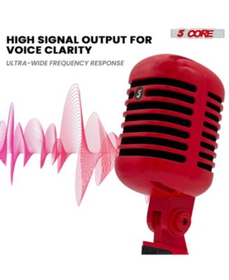 Vintage Microphone Classic Dynamic Professional XLR Studio Retro Style Mic RED