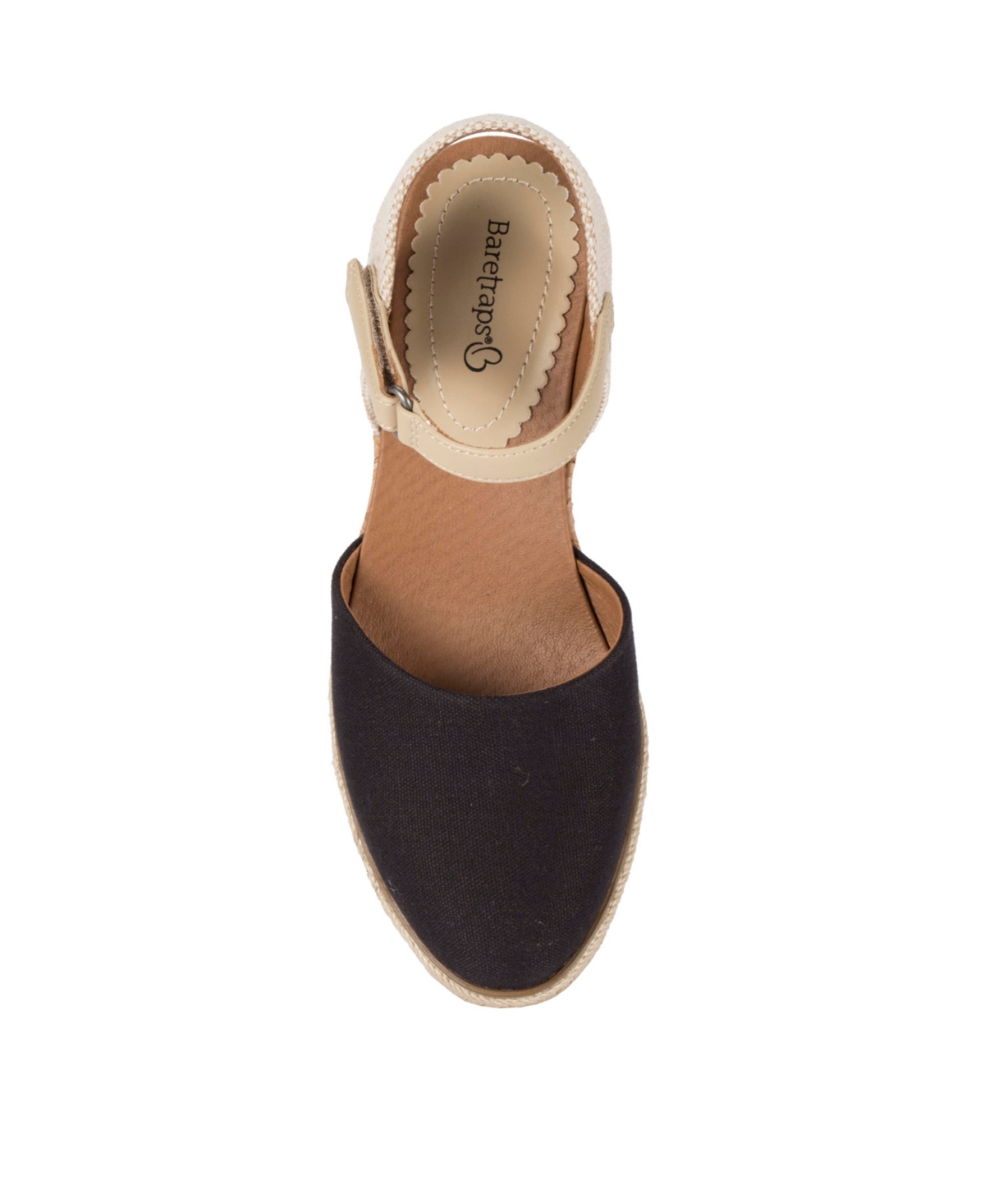Baretraps Ocean Espadrille Womens Ankle Strap Heeled Espadrilles In Black Canvas