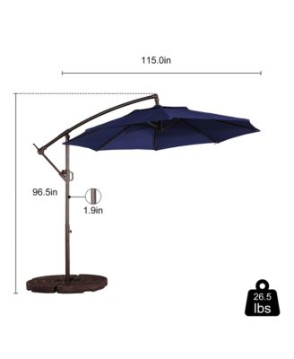 10 FT Cantilever Patio Umbrella Offset Patio Umbrella Crank Large Outdoor Umbrella Pool Umbrella for Backyard Garden Deck Pool Without Base