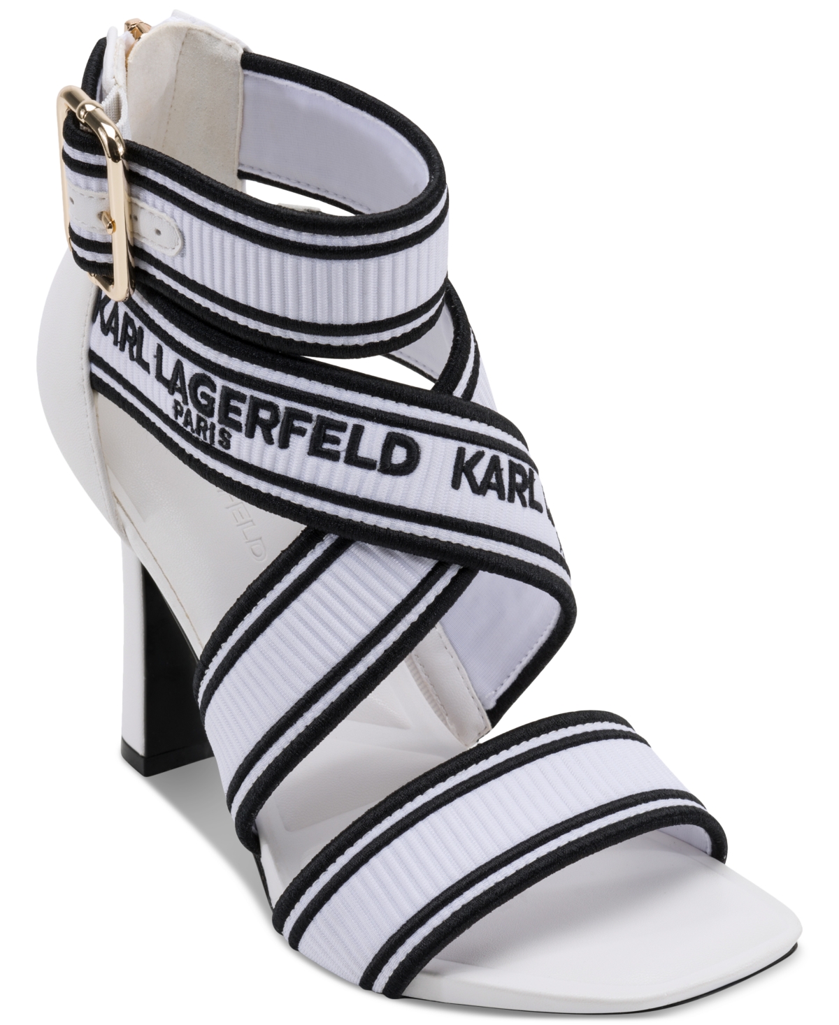 Shop Karl Lagerfeld Women's Careliz Strappy Sandals In Bright White