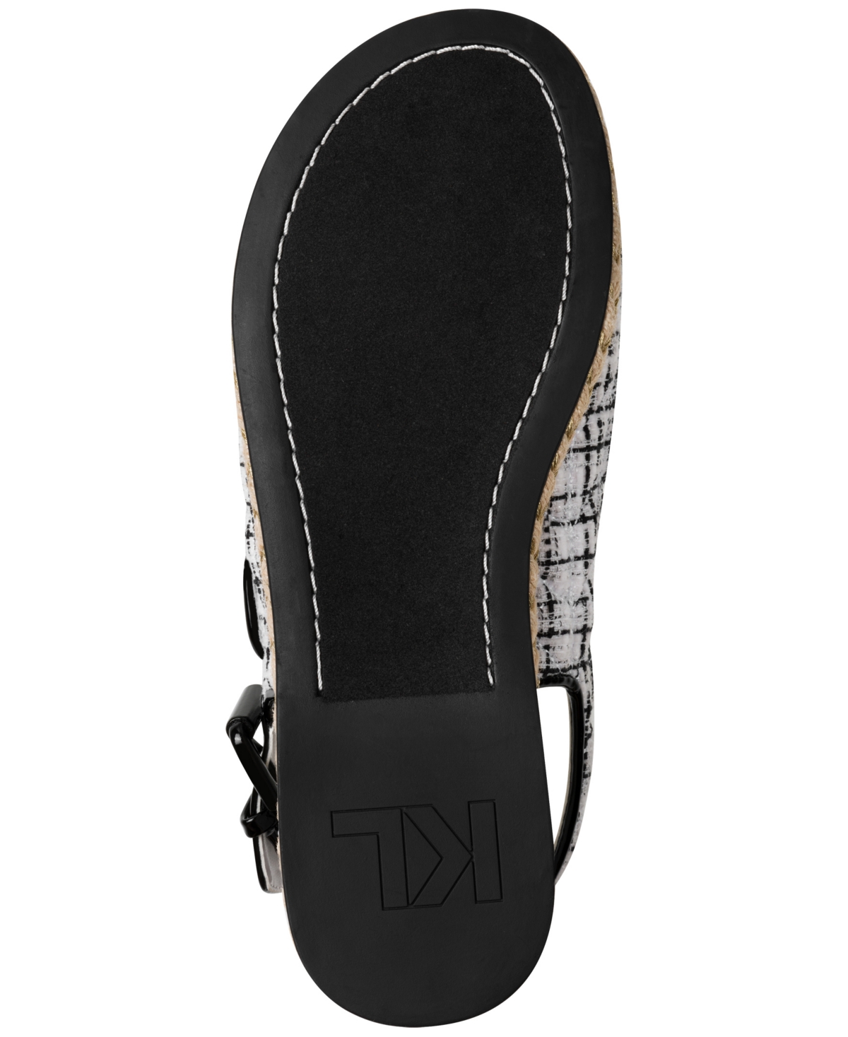 Karl Lagerfeld Women's Charlay Almond Toe Flat Sandals In White,black