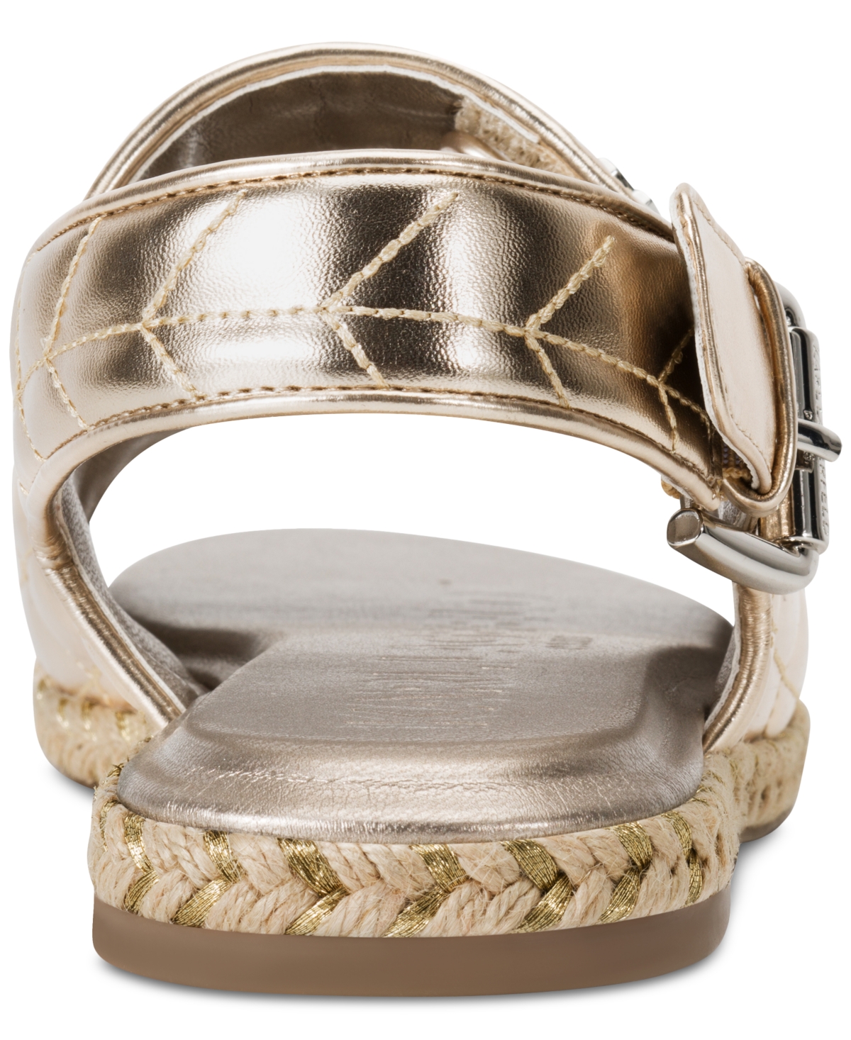 Shop Karl Lagerfeld Women's Charlay Almond Toe Flat Sandals In White Gold