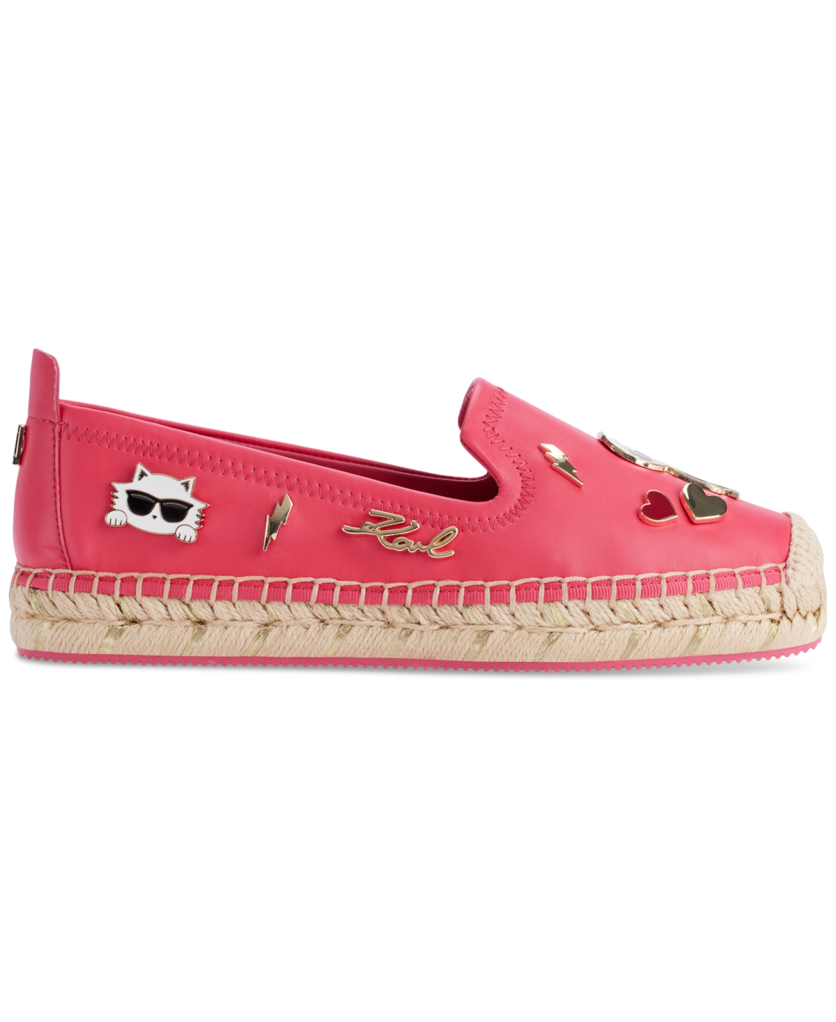 Shop Karl Lagerfeld Women's Michaela Embellished Slip-on Espadrille Flats In Teaberry