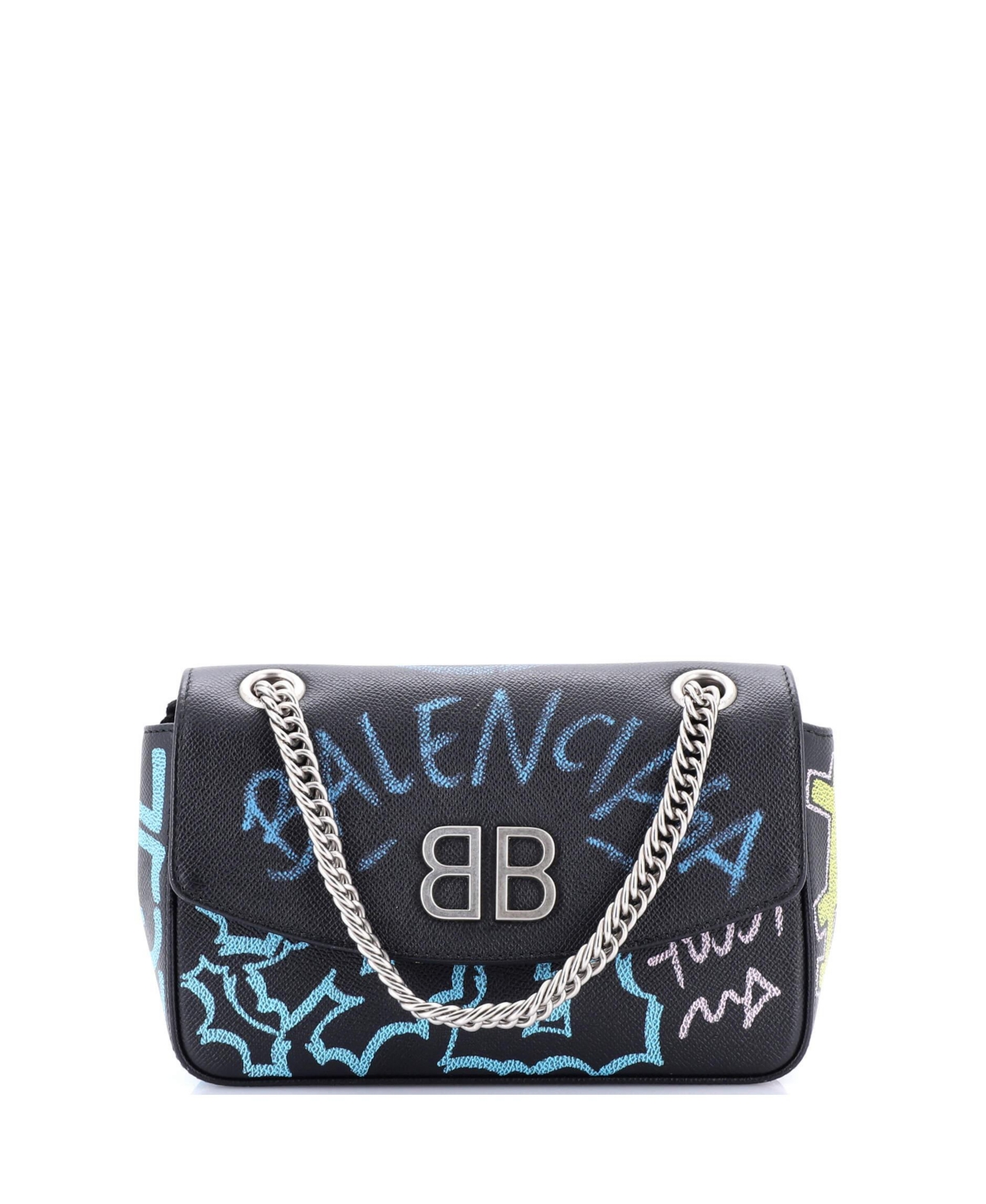 Small Bb Graffiti Chain Wallet Leather - Print/ black