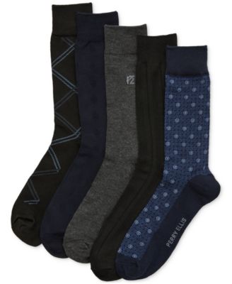 Men's Flat Knit Dress Crew Socks, 5-pack