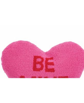 Valentine's Day "BE MINE" Heart Shaped Hooked Accent Throw Pillow, 15" x 17"