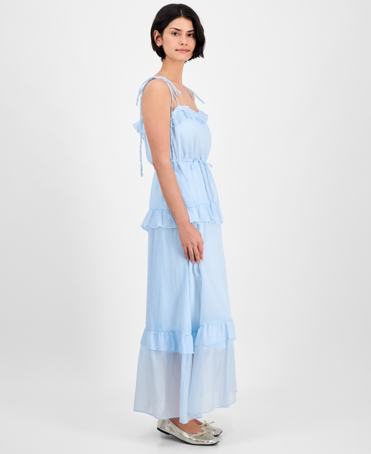 Julia Jordan Women's Tie-strap Maxi Dress In Light Blue