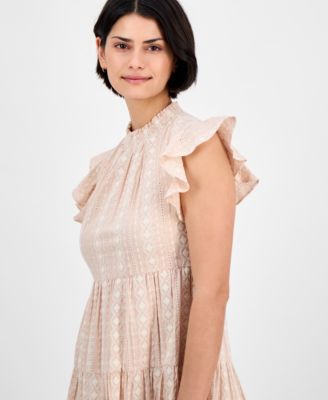 Women's Cotton Embroidered Shift Dress