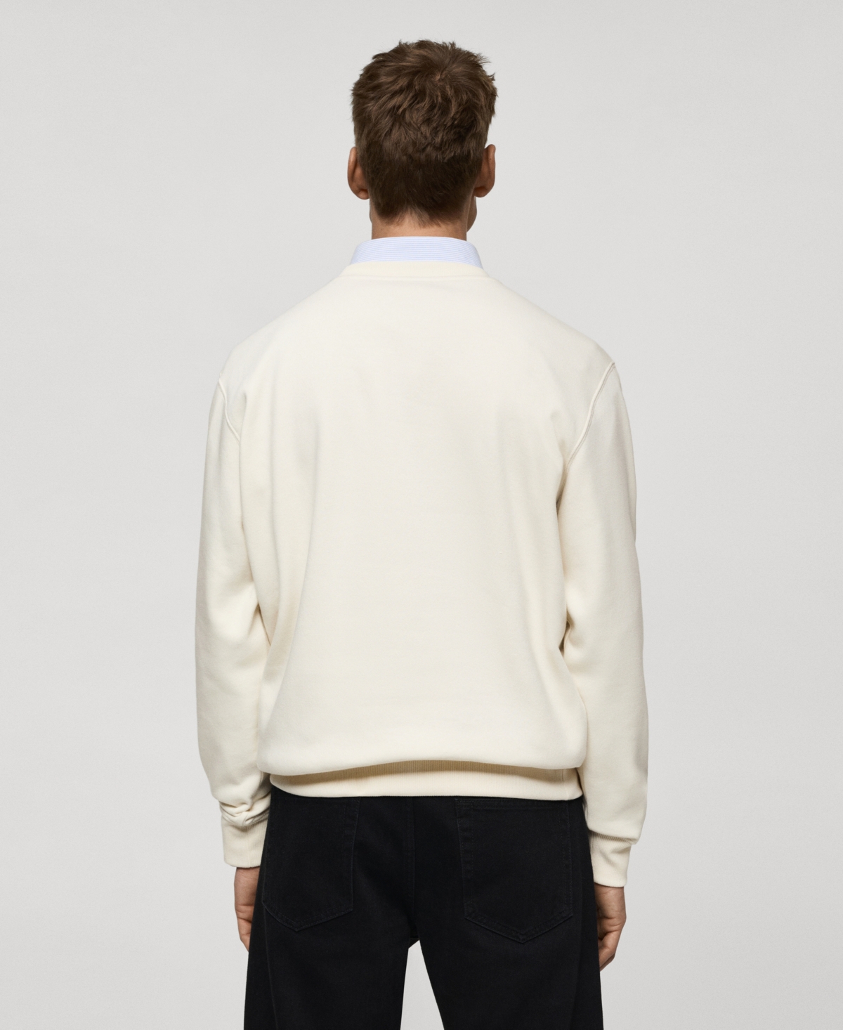 Mango Men's Graphic-print Cotton Sweatshirt In Beige