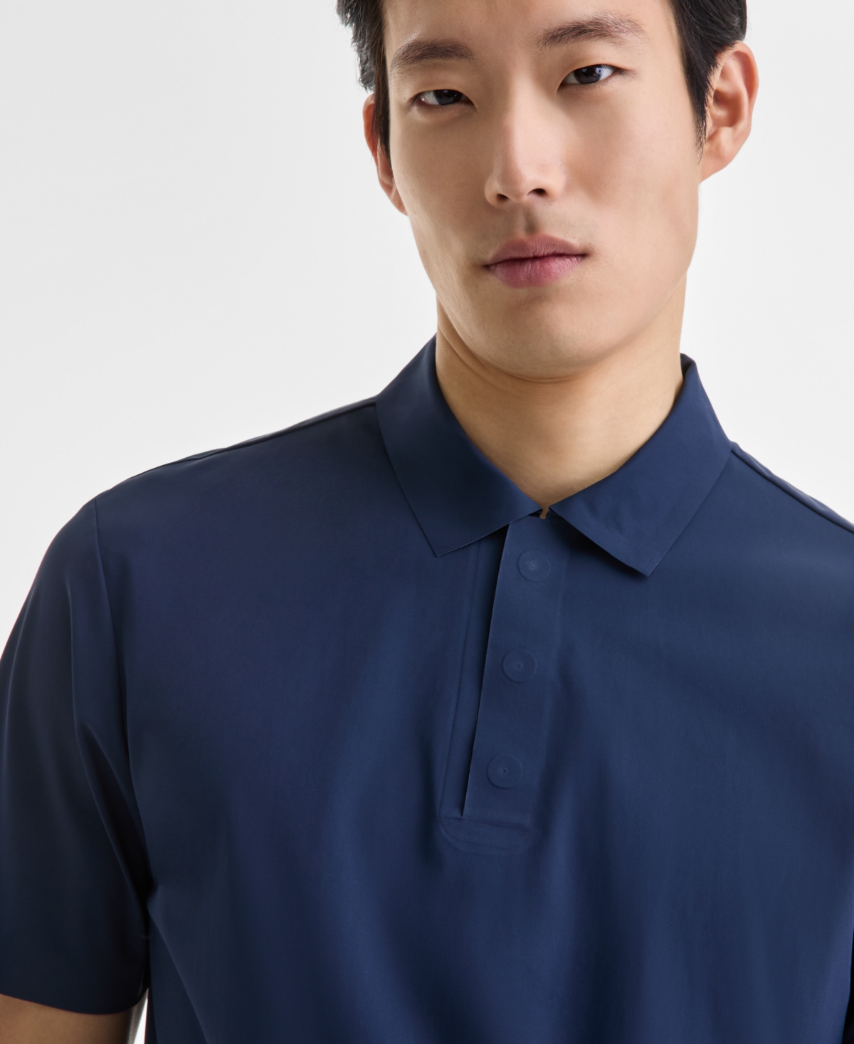 Alfani Men's Laser Cut Short Sleeve Performance Polo Shirt, Exclusively At Macy's In Neo Navy