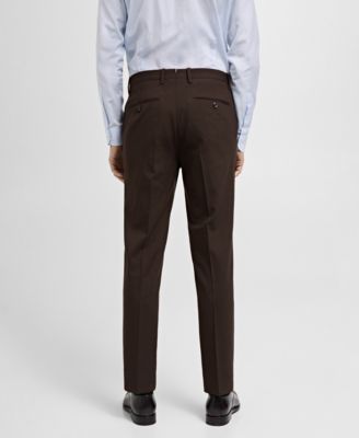 Men's Slim-Fit Wool Suit Pants