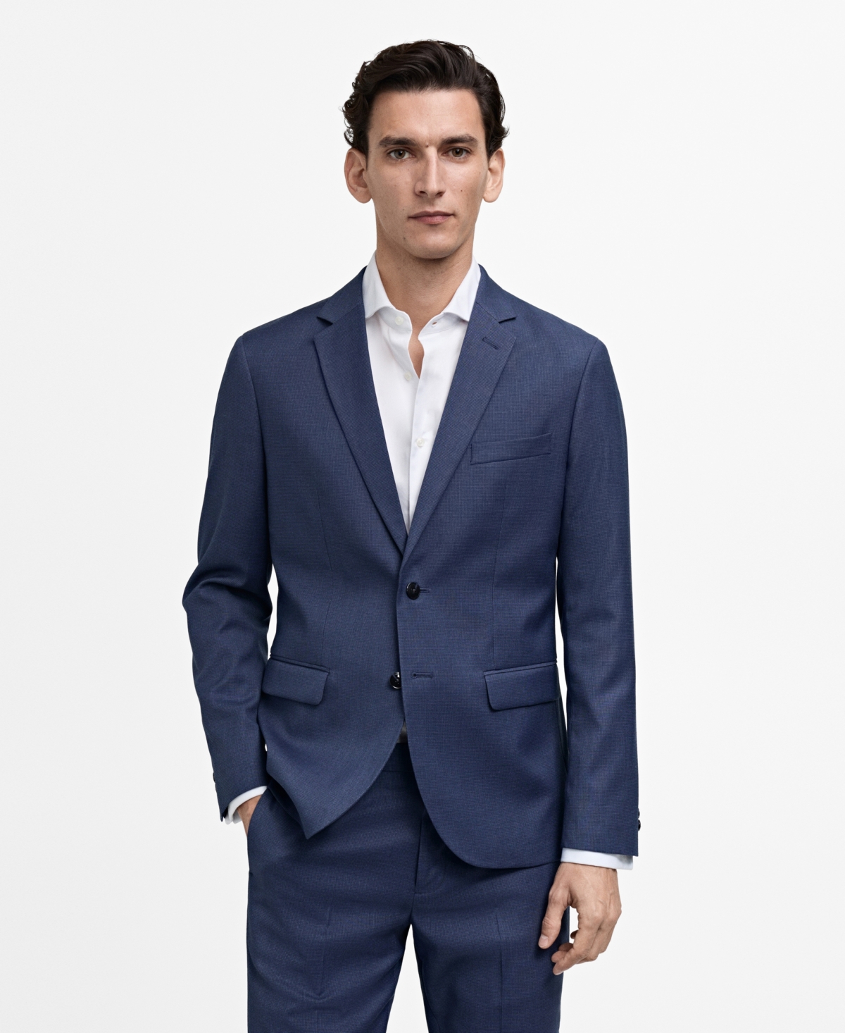 Shop Mango Men's Super Slim-fit Suit Blazer In Ink Blue
