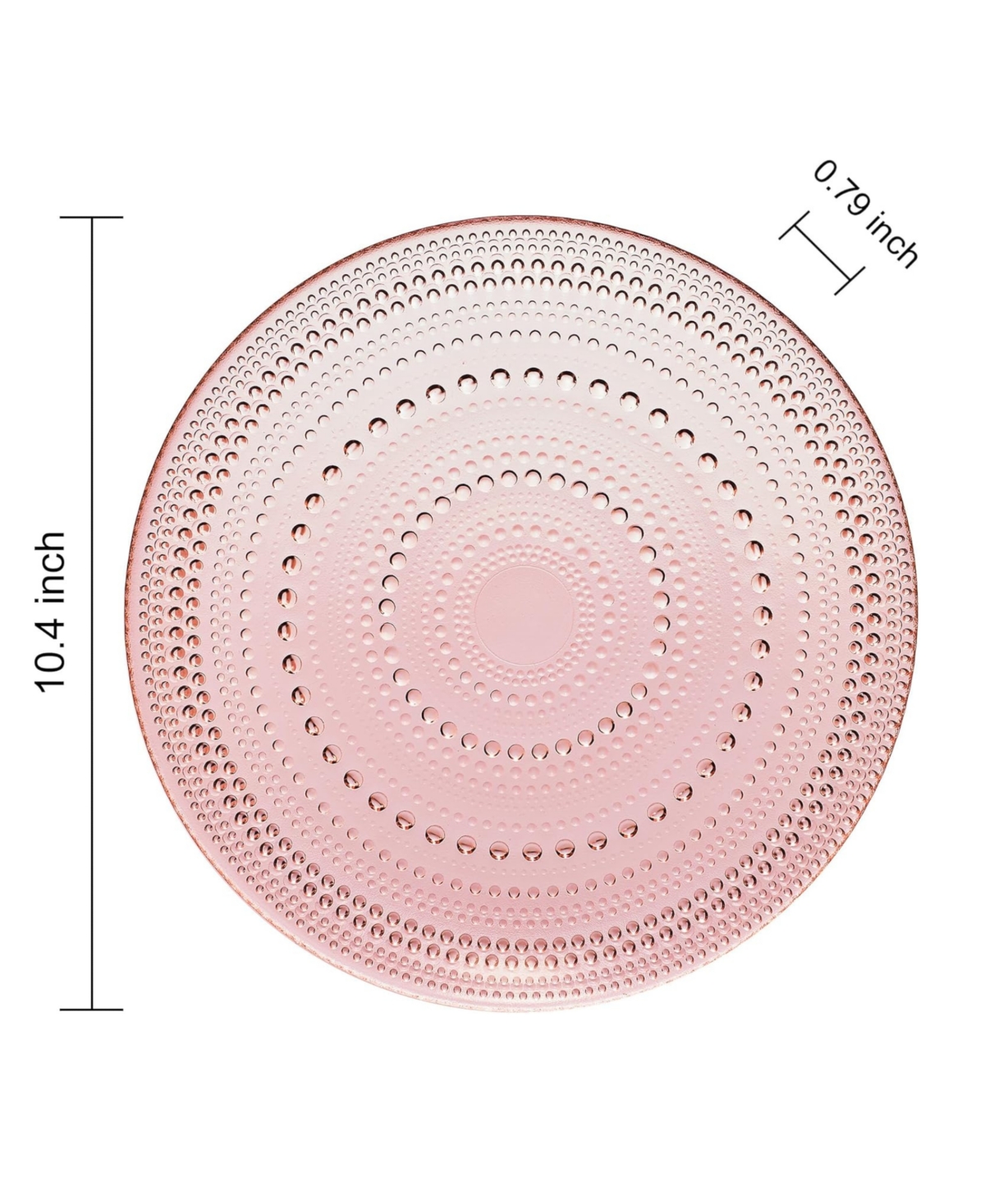 The Wine Savant Glass Hobnail Colored Plates, Set Of 4 In Pink