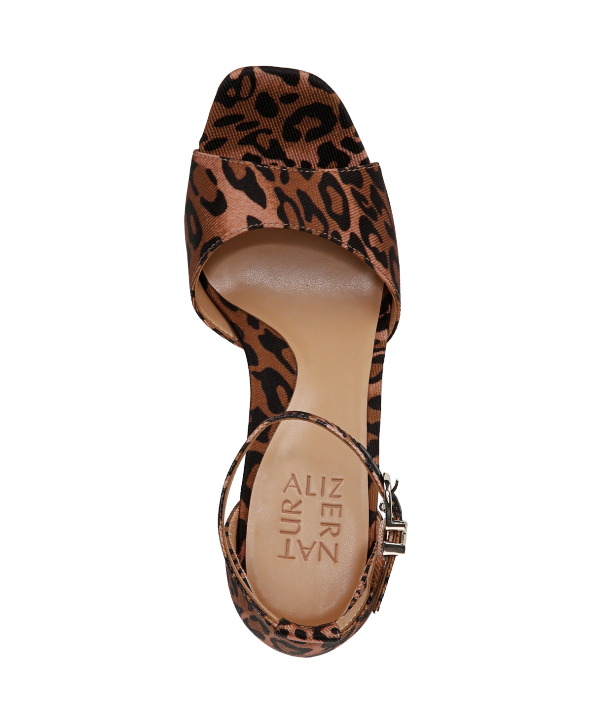 Naturalizer Women's Malia Block Heel Open Square Toe Platform Sandals In Natural Cheetah Print Fabric
