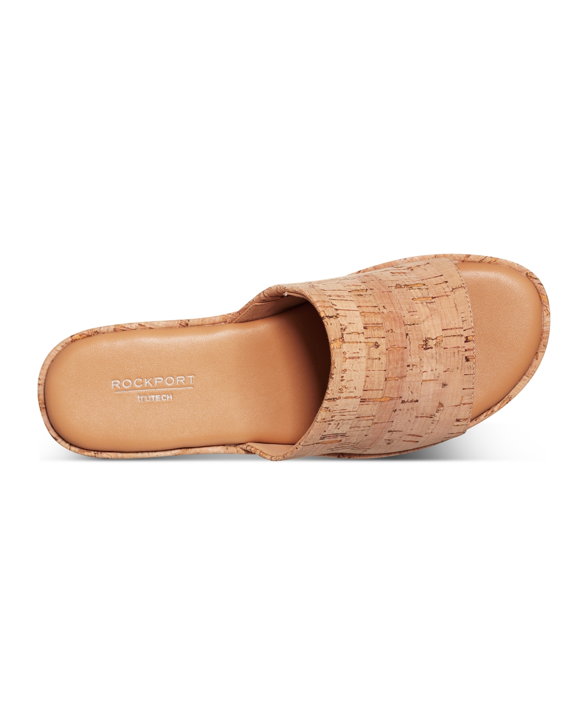 Shop Rockport Women's Aubriella Slide Slip-on Wedge Sandals In Natural Cork