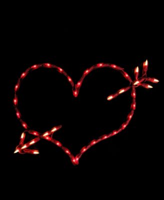 17" Lighted Heart with Arrow Valentine's Day Window Silhouette Decoration