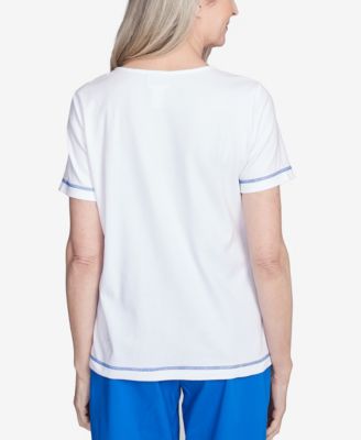 Petite Parrot Cay Parrot Centered Short Sleeve Top