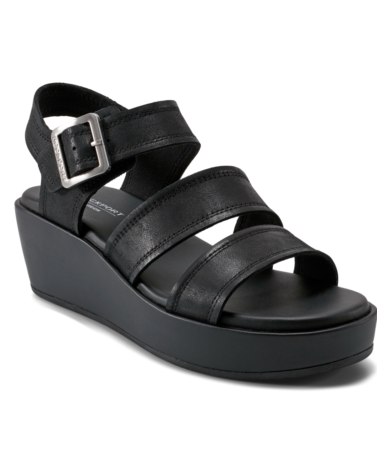 ROCKPORT WOMEN'S ANALA STRAPPY OPEN TOE CASUAL WEDGE SANDALS 