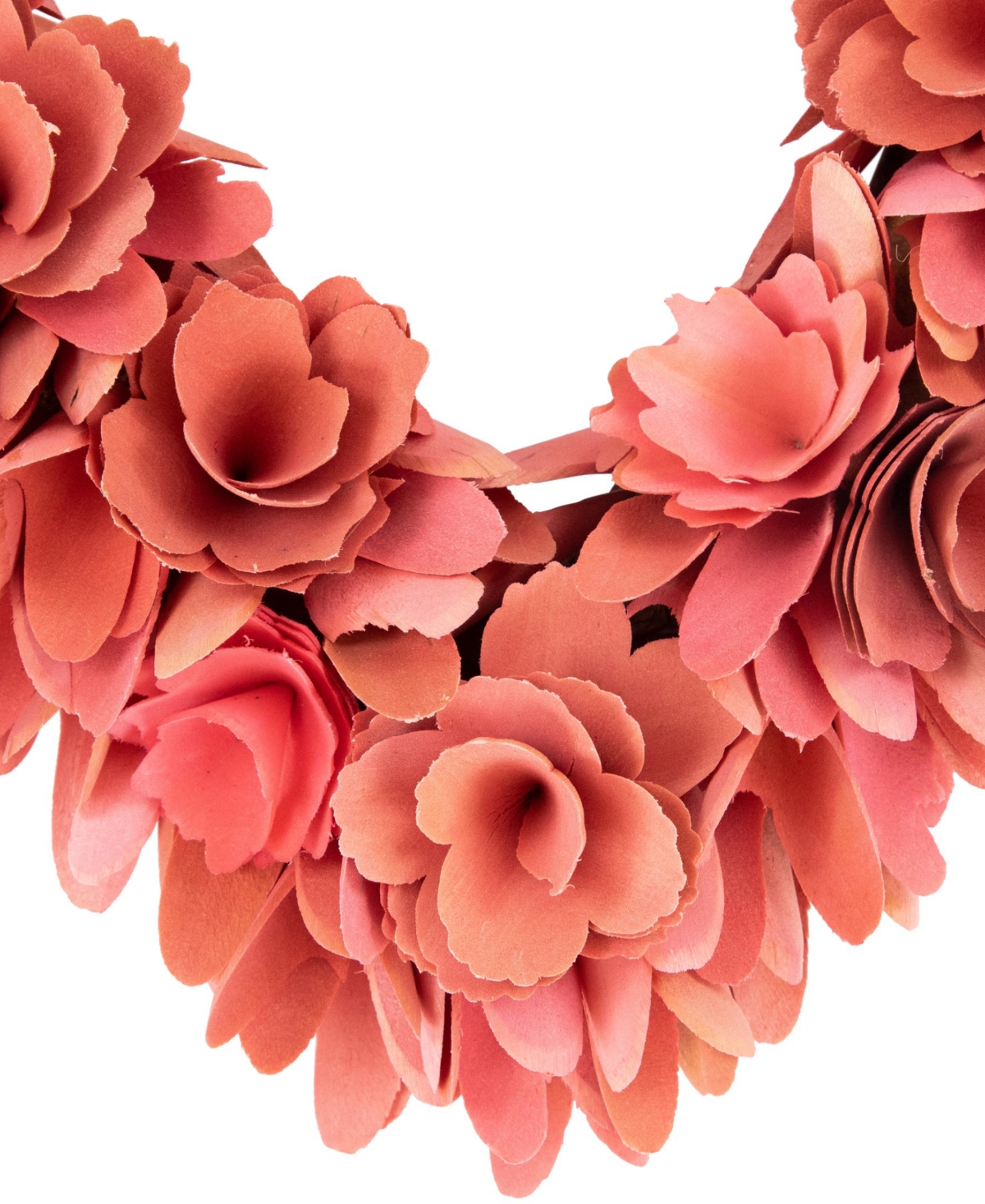 Northlight 14" Salmon Valentine's Day Wooden Floral Heart Wreath