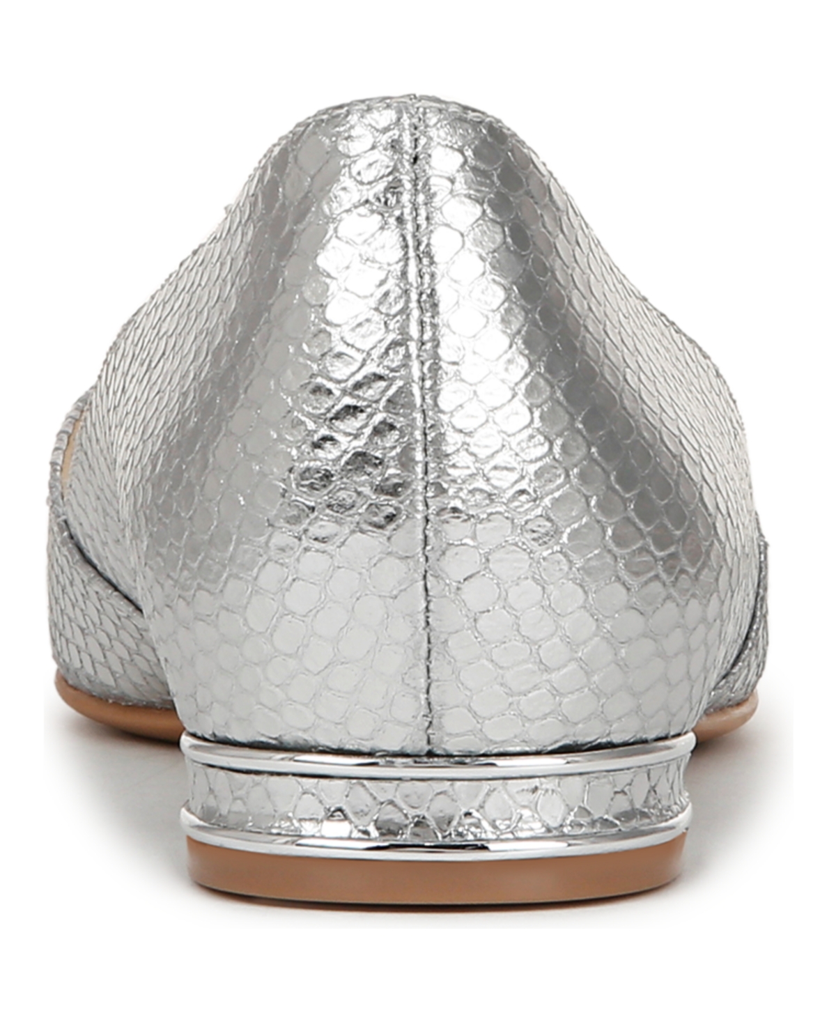 Naturalizer Women's Havana Pointed Toe Ballet Flats In Silver Snake Embossed Leather
