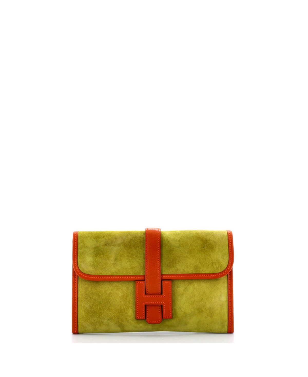 20 Jige Clutch Doblis Suede - Green/ / orange