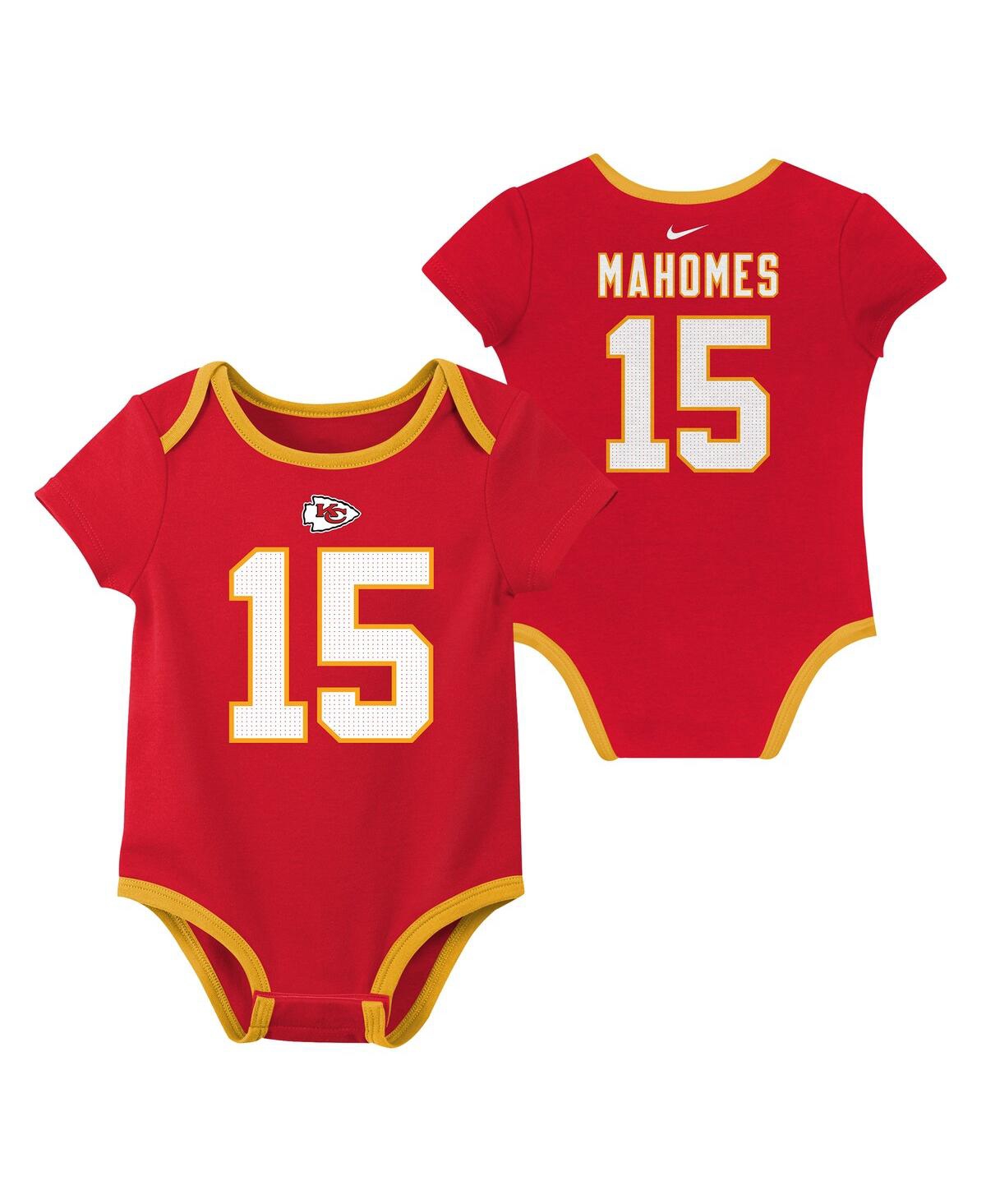 Nike Baby Boys And Girls Patrick Mahomes Kansas City Chiefs Name Number 3-pack Bodysuit Set In Red