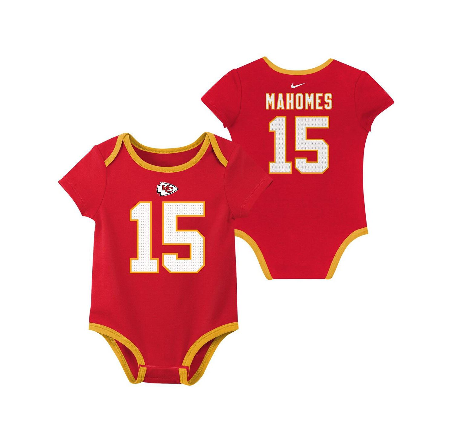 Baby Boys and Girls Patrick Mahomes Kansas City Chiefs Name & Number 3-Pack Bodysuit Set