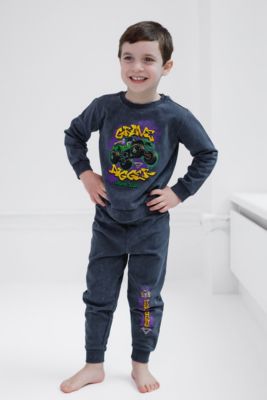 Little Boys Grave Digger Fleece Sweatshirt and Jogger Pants Outfit Set